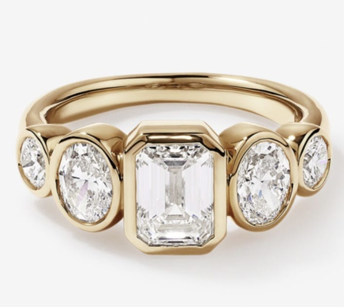 EMERALD HARMONY BEZEL RING